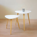 Set de 2 mesas auxiliares nido blancas