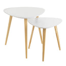 Set de 2 mesas auxiliares nido blancas