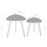 Set de 2 mesas auxiliares nido blancas