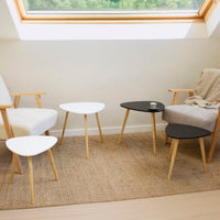 Set de 2 mesas auxiliares nido blancas