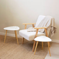 Set de 2 mesas auxiliares nido blancas