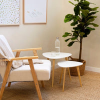 Set de 2 mesas auxiliares nido blancas