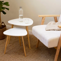 Set de 2 mesas auxiliares nido blancas