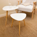 Set de 2 mesas auxiliares nido blancas