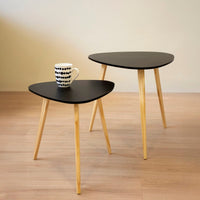 Set de 2 mesas auxiliares nido negras