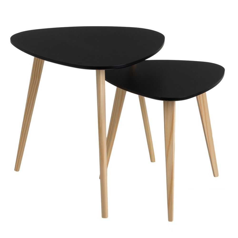 Set de 2 mesas auxiliares nido negras