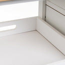 Carro de cocina de madera de pino blanco con 3 cajones