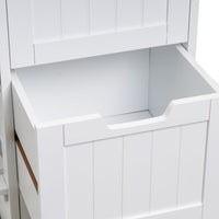 Carro de cocina de madera de pino blanco con 3 cajones