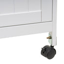 Carro de cocina de madera de pino blanco con 3 cajones