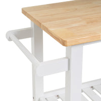 Carro de cocina de madera de pino blanco y natural