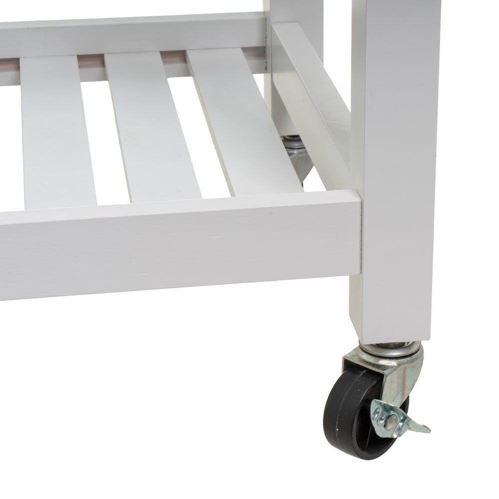 Carro de cocina de madera de pino blanco y natural