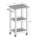 Carro de cocina de madera de pino blanco y natural