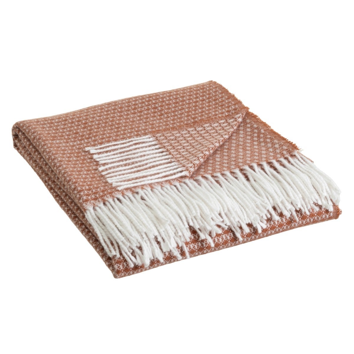 Manta terracota de 130x160 cm con flecos