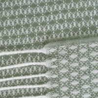 Manta verde de 130x160 cm con flecos