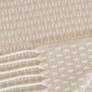Manta beige de 130x160 cm con flecos