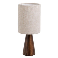 Lámpara de mesa de MDF oscura con pantalla de lino de 37x16  cm