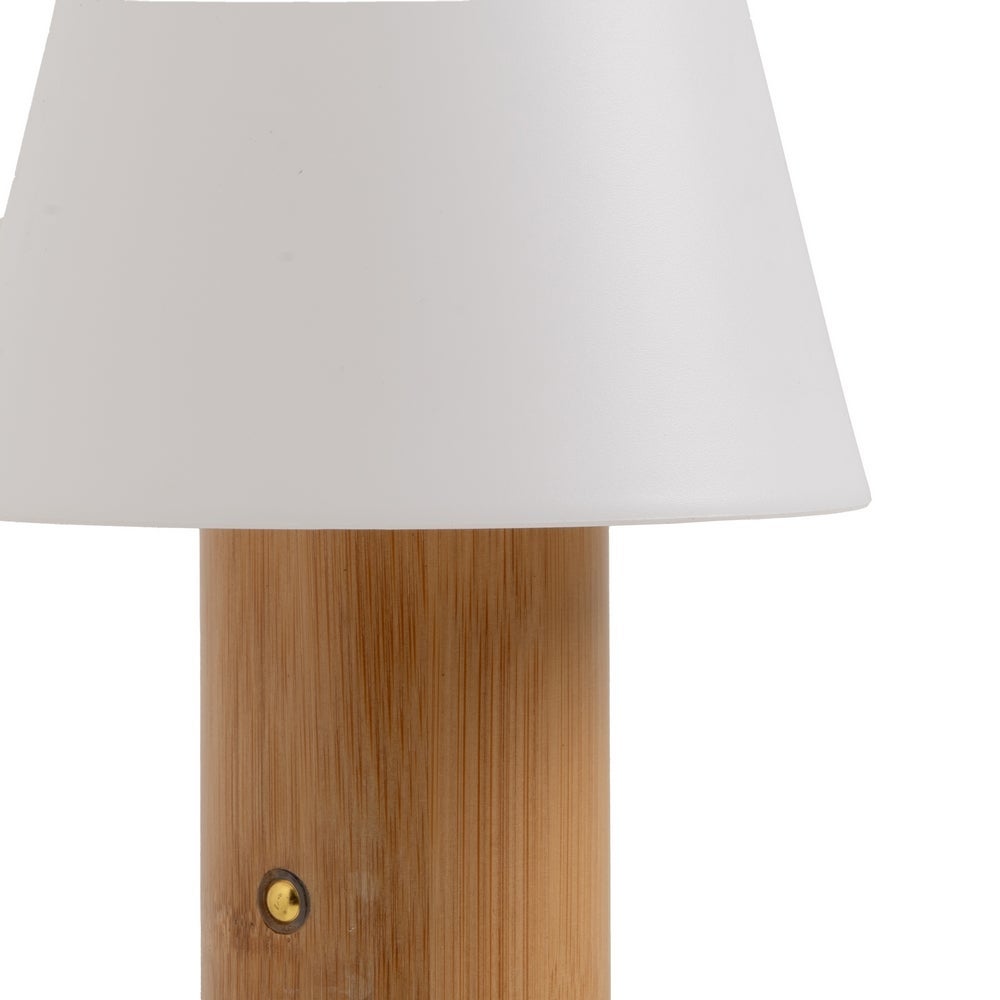 Lámpara LED de bambú de 23 cm