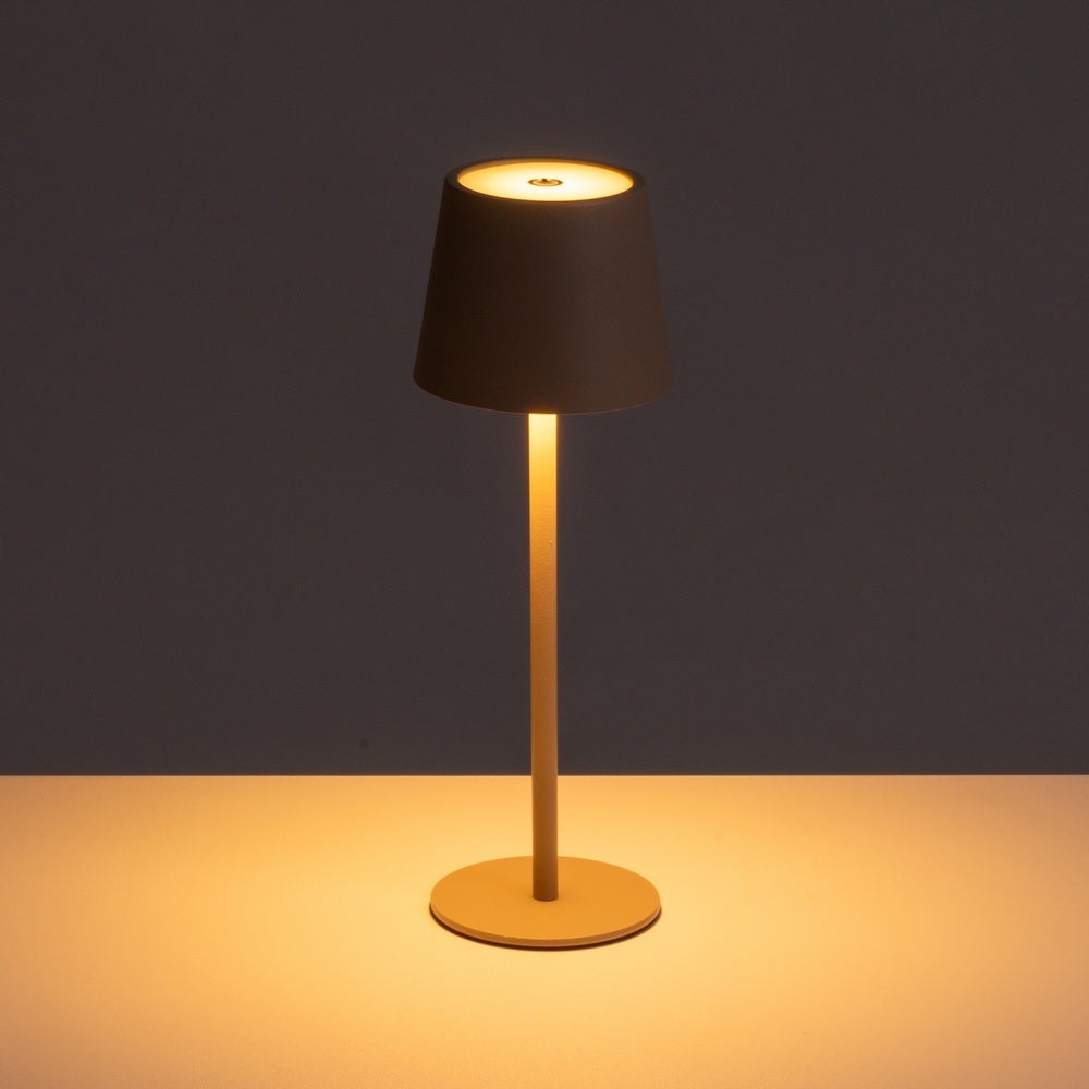 Lámpara LED de metal greige de 27 cm