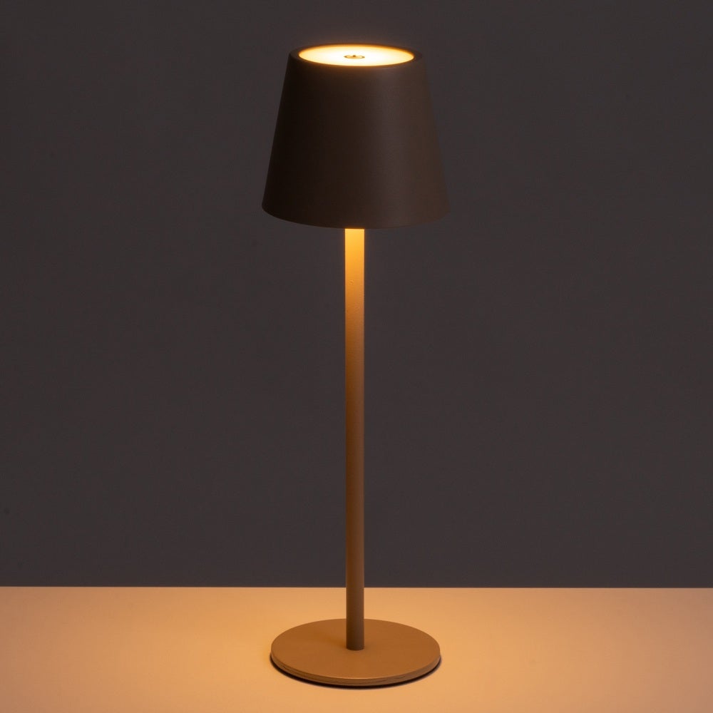 Lámpara LED de metal beige de 11 cm