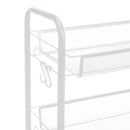 Carro de cocina multiusos de metal blanco