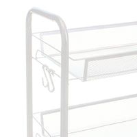 Carro de cocina multiusos de metal blanco