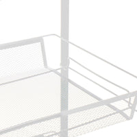 Carro de cocina multiusos de metal blanco