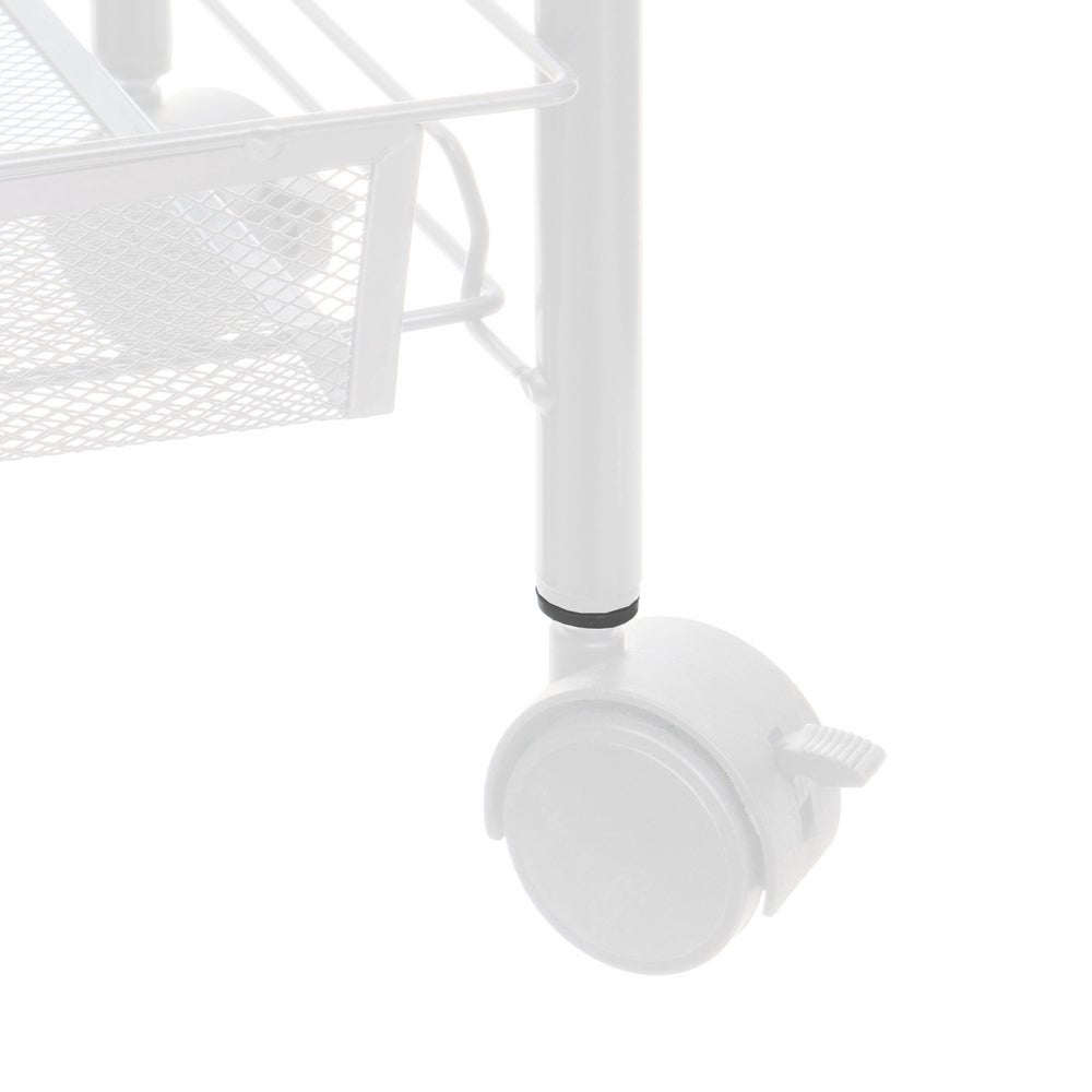 Carro de cocina multiusos de metal blanco