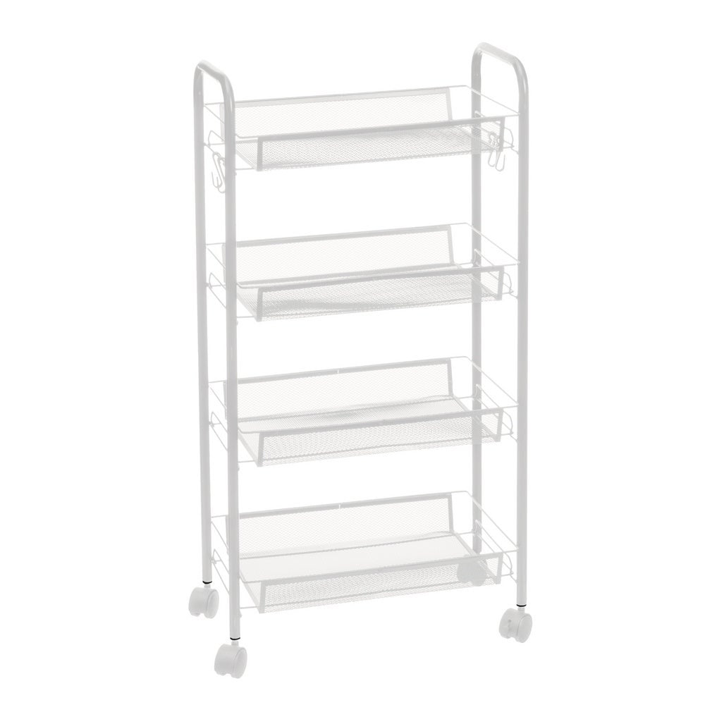 Carro de cocina multiusos de metal blanco