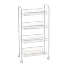 Carro de cocina multiusos de metal blanco