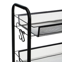 Carro de cocina multiusos de metal negro