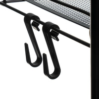 Carro de cocina multiusos de metal negro