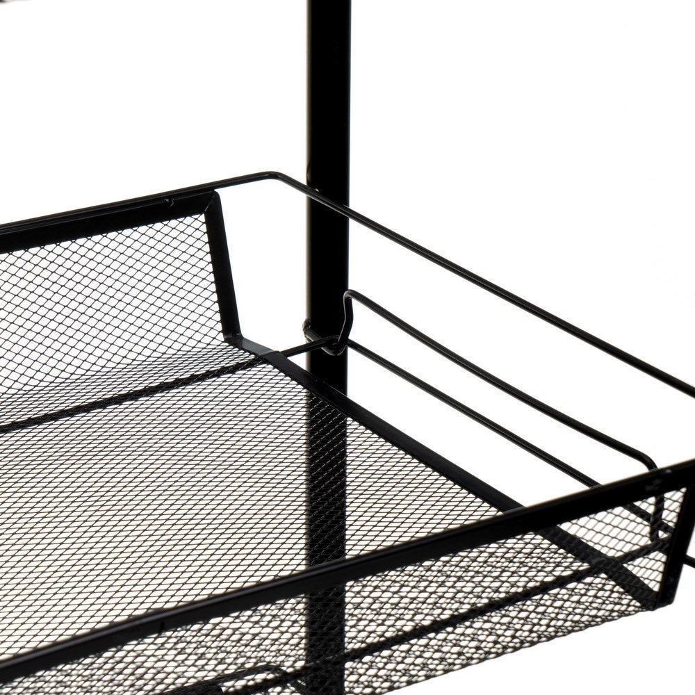 Carro de cocina multiusos de metal negro