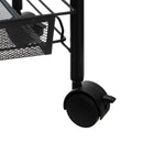 Carro de cocina multiusos de metal negro