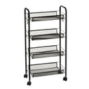 Carro de cocina multiusos de metal negro