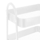 Carro de cocina multiusos de metal blanco con 3 estantes