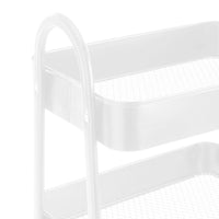 Carro de cocina multiusos de metal blanco con 3 estantes