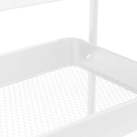 Carro de cocina multiusos de metal blanco con 3 estantes