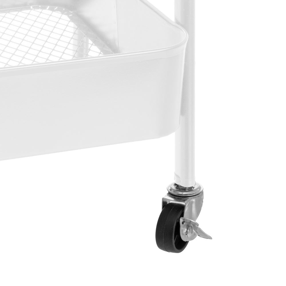 Carro de cocina multiusos de metal blanco con 3 estantes