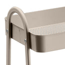 Carro de cocina multiusos de metal beige con 3 estantes