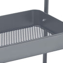 Carro de cocina multiusos de metal gris con 3 estantes
