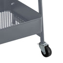 Carro de cocina multiusos de metal gris con 3 estantes