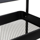 Carro de cocina multiusos de metal negro con 3 estantes