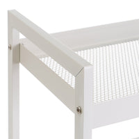 Carro de cocina multiusos de metal blanco