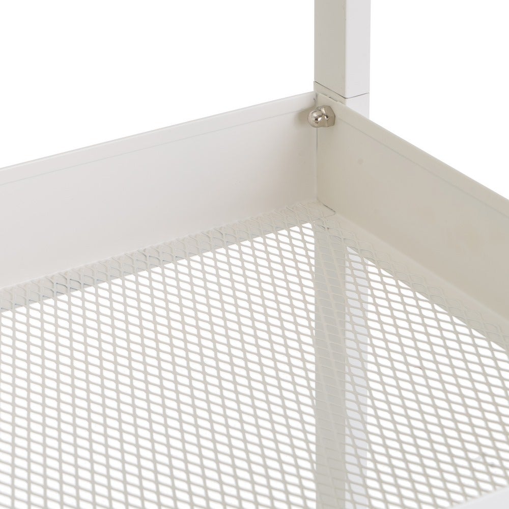 Carro de cocina multiusos de metal blanco