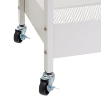 Carro de cocina multiusos de metal blanco