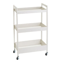 Carro de cocina multiusos de metal blanco