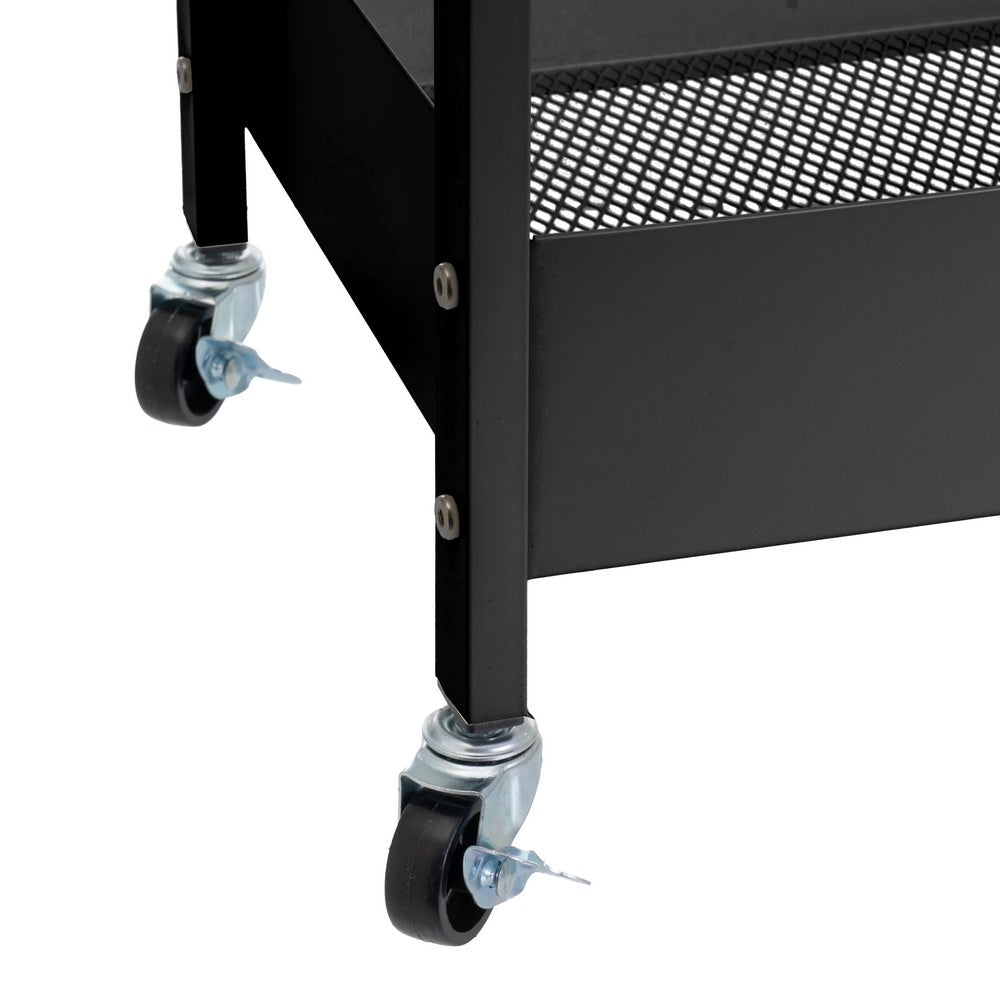 Carro de cocina multiusos de metal negro