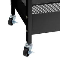 Carro de cocina multiusos de metal negro