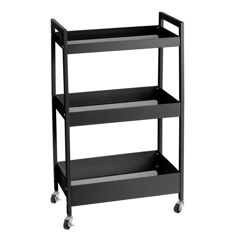 Carro de cocina multiusos de metal negro
