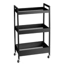 Carro de cocina multiusos de metal negro